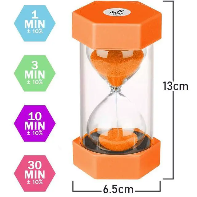 Alt view image 4 of 7 - 5 PcsColorful Hourglass, Sand Timers, Acrylic Hourglass Timer, Kitchen Timer,1/3/5/10/30 Minutes Sandglass for Classroom, Home, Kitchen, Office Decoration