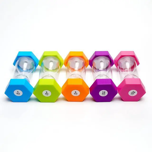 Alt view image 5 of 7 - 5 PcsColorful Hourglass, Sand Timers, Acrylic Hourglass Timer, Kitchen Timer,1/3/5/10/30 Minutes Sandglass for Classroom, Home, Kitchen, Office Decoration
