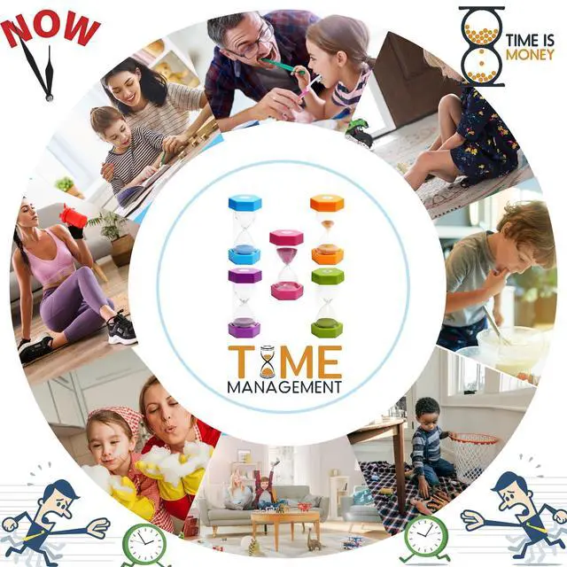 Alt view image 6 of 7 - 5 PcsColorful Hourglass, Sand Timers, Acrylic Hourglass Timer, Kitchen Timer,1/3/5/10/30 Minutes Sandglass for Classroom, Home, Kitchen, Office Decoration