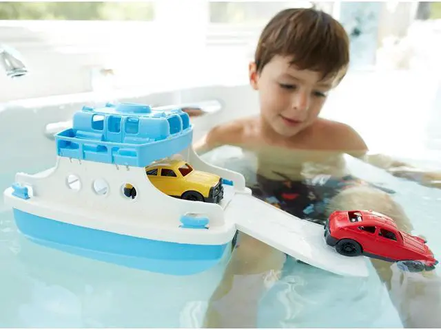 Alt view image 2 of 2 - Ferry Boat with Mini Cars Bathtub Toy, Blue/White, Standard