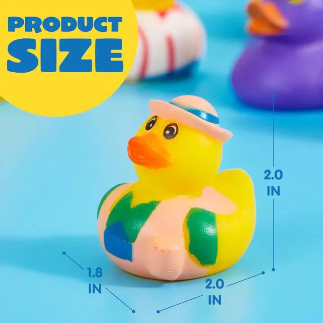 Alt view image 5 of 7 - 30 Pcs Rubber Ducks, Random Assortment Ducks Bulk with Mesh Carry Bag, Mini Rubber Duckies for Baby Bath Toys, Kids Toddler Summer Pool Toys Birthday Gifts Party Favors