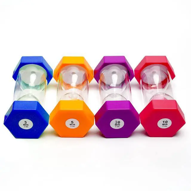 Alt view image 5 of 6 - Hourglass Sand Timers Colorful Sandglass Timer Hourglass Set Sand Clock Timer Visual Sandtimer 3/5/10/20 Minutes for Kids Classroom Office Kitchen(4 Pcs)