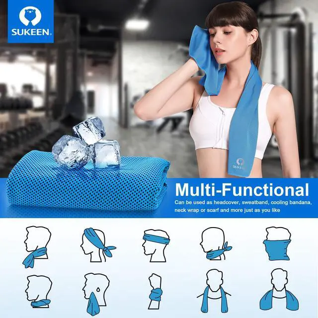 Alt view image 3 of 7 - 4 Pack Cooling Towels (40"x12"), Cooling Neck Wraps, Ice Towel, Soft Breathable Chilly Towel,Microfiber Towel for Yoga,Sport,Running,Gym,Workout,Camping,Fitness,Workout & More Activities