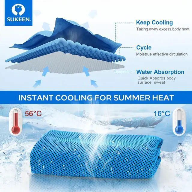 Alt view image 5 of 7 - 4 Pack Cooling Towels (40"x12"), Cooling Neck Wraps, Ice Towel, Soft Breathable Chilly Towel,Microfiber Towel for Yoga,Sport,Running,Gym,Workout,Camping,Fitness,Workout & More Activities
