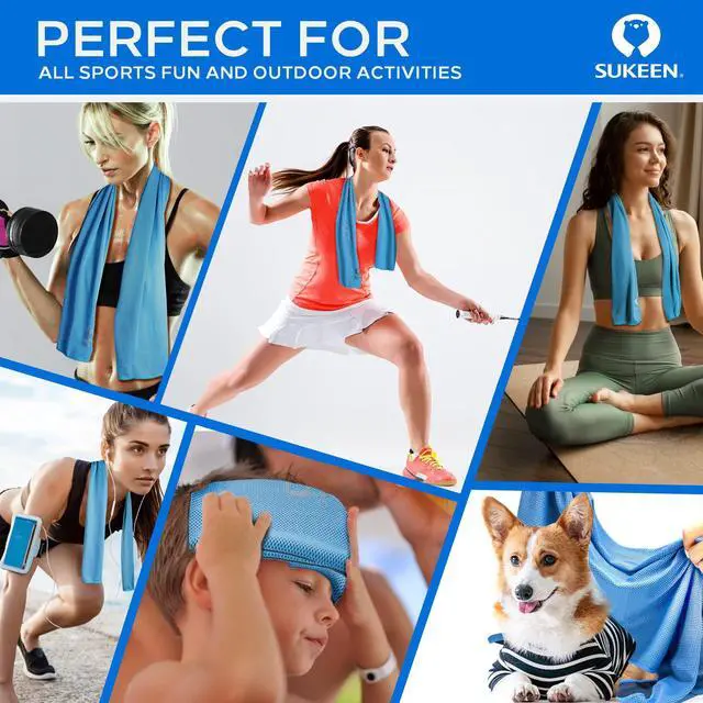 Alt view image 7 of 7 - 4 Pack Cooling Towels (40"x12"), Cooling Neck Wraps, Ice Towel, Soft Breathable Chilly Towel,Microfiber Towel for Yoga,Sport,Running,Gym,Workout,Camping,Fitness,Workout & More Activities