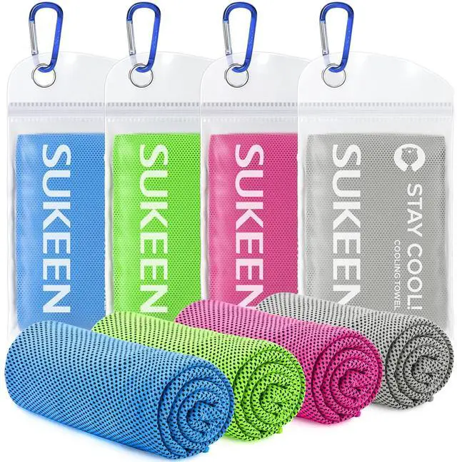 Main image of 4 Pack Cooling Towels (40"x12"), Cooling Neck Wraps, Ice Towel, Soft Breathable Chilly Towel,Microfiber Towel for Yoga,Sport,Running,Gym,Workout,Camping,Fitness,Workout & More Activities