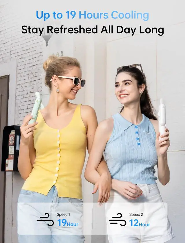 Alt view image 4 of 7 - 3 IN 1 Handheld Mini Fan - Portable Fan & Power Bank & Flashlight, 19H Max Cooling, USB Rechargeable, Pocket-Sized for Travel, Cruise, Concerts, Makeup, 2026 Summer Gifts for Women(White)