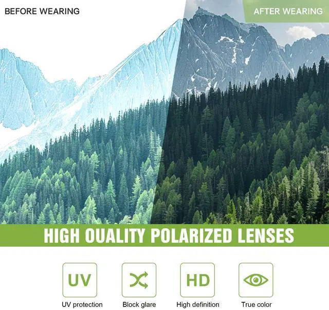 Alt view image 6 of 7 - 3 Pack Polarized Sports Sunglasses for Men, Mens Sunglasses Wrap Around UV400 Protection for Cycling Fishing Driving