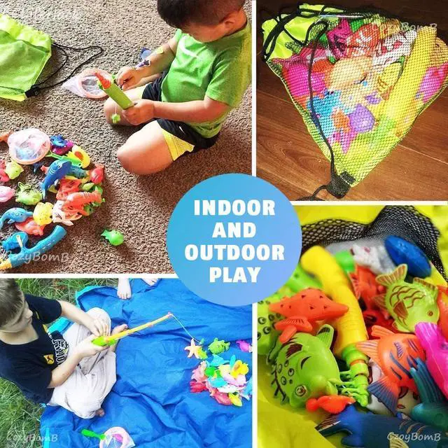 Alt view image 7 of 7 - Magnetic Fishing Toys Game Set for Kids | Water Table Bathtub Kiddie Pool Party Pole Rod Net, Outdoor Plastic Floating Fish, Toddler Bath Color Ocean Sea Animals Birthday Gift Age 3-5 6 4-8