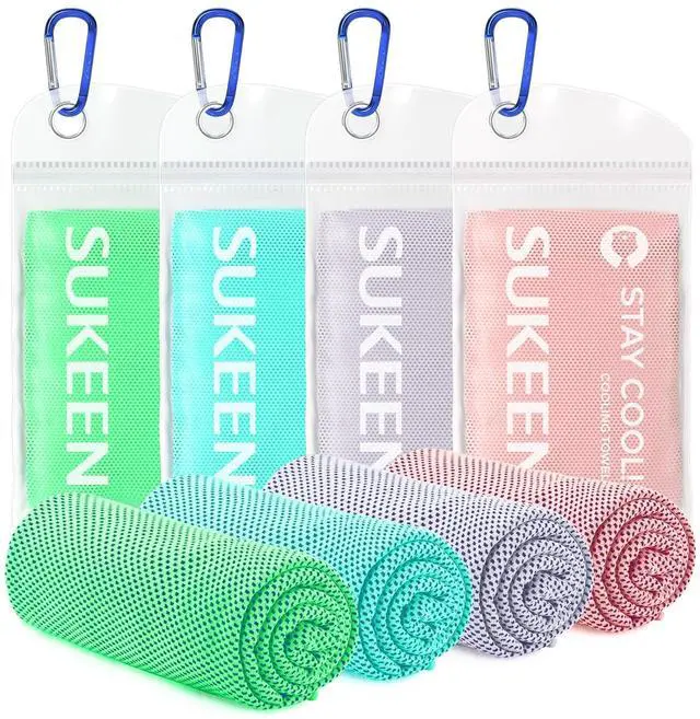 Main image of 4 Pack Cooling Towels for Hot Weather 40"x12", Gym Towels for Men and Women, Soft Breathable Workout Towels for Yoga, Running, Sport, & More