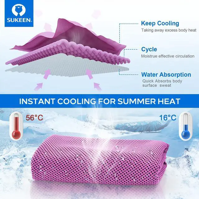 Alt view image 4 of 7 - 4 Pack Cooling Towels for Hot Weather 40"x12", Gym Towels for Men and Women, Soft Breathable Workout Towels for Yoga, Running, Sport, & More