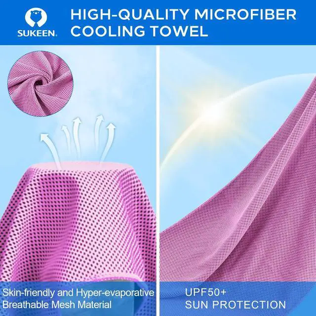 Alt view image 5 of 7 - 4 Pack Cooling Towels for Hot Weather 40"x12", Gym Towels for Men and Women, Soft Breathable Workout Towels for Yoga, Running, Sport, & More