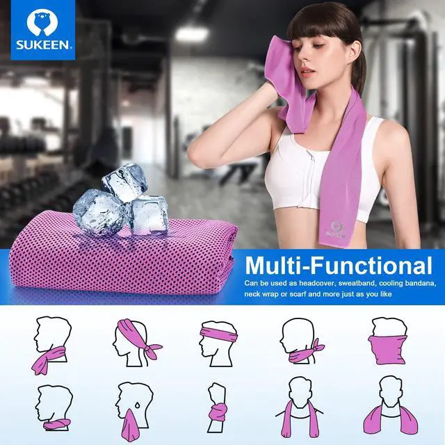Alt view image 6 of 7 - 4 Pack Cooling Towels for Hot Weather 40"x12", Gym Towels for Men and Women, Soft Breathable Workout Towels for Yoga, Running, Sport, & More