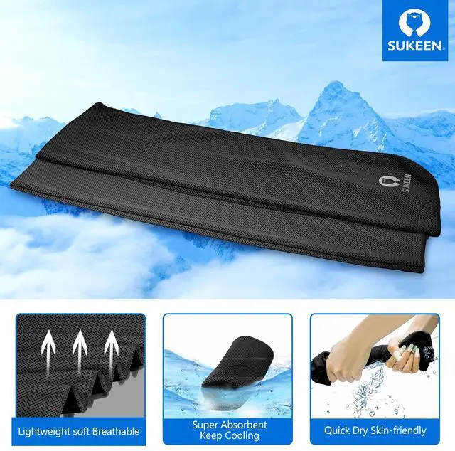 Alt view image 2 of 7 - [4 Pack Cooling Towel (40"x12"), Soft Breathable Chilly Microfiber Towel for Yoga,Sport,Running,Gym,Workout,Camping,Fitness,Workout & More Activities