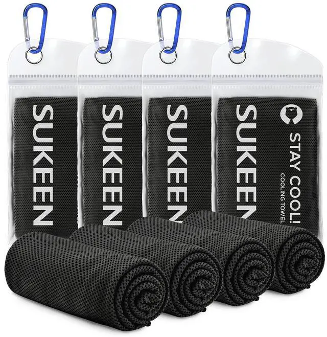 Main image of [4 Pack Cooling Towel (40"x12"), Soft Breathable Chilly Microfiber Towel for Yoga,Sport,Running,Gym,Workout,Camping,Fitness,Workout & More Activities