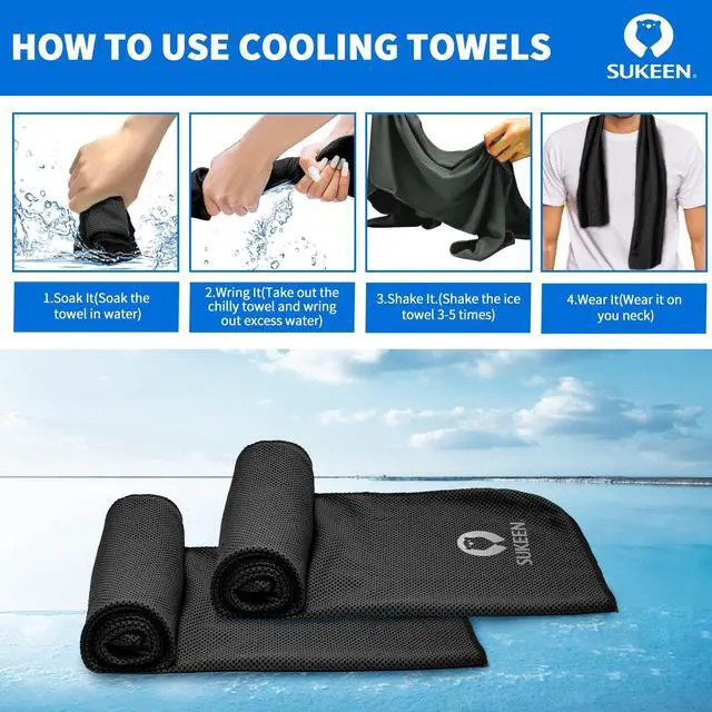 Alt view image 3 of 7 - [4 Pack Cooling Towel (40"x12"), Soft Breathable Chilly Microfiber Towel for Yoga,Sport,Running,Gym,Workout,Camping,Fitness,Workout & More Activities