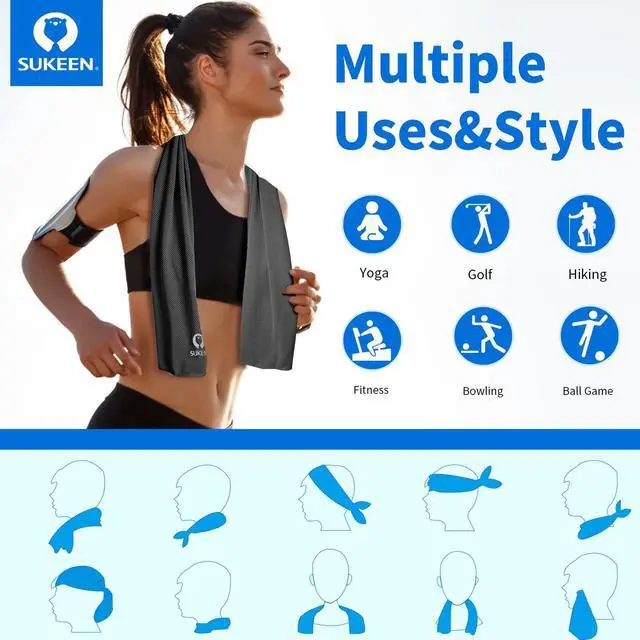 Alt view image 4 of 7 - [4 Pack Cooling Towel (40"x12"), Soft Breathable Chilly Microfiber Towel for Yoga,Sport,Running,Gym,Workout,Camping,Fitness,Workout & More Activities
