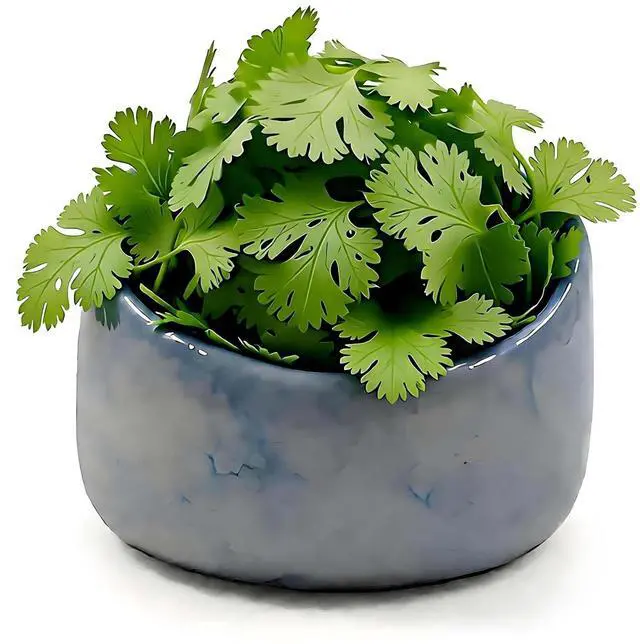 Alt view image 5 of 7 - Pottery Blue Handmade Herb Stripper Bowl Kitchen Tool for Efficient Parsley, Basil, Rosemary, Thyme, Mint Leaf Removal & Stripping,Ceramic Stylish Serving Dish for Berries Nuts Dips Fruits Snacks