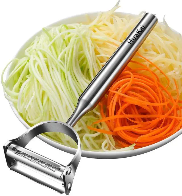 Main image of 2 in1Julienne Vegetable Peeler,Stainless Steel Silver