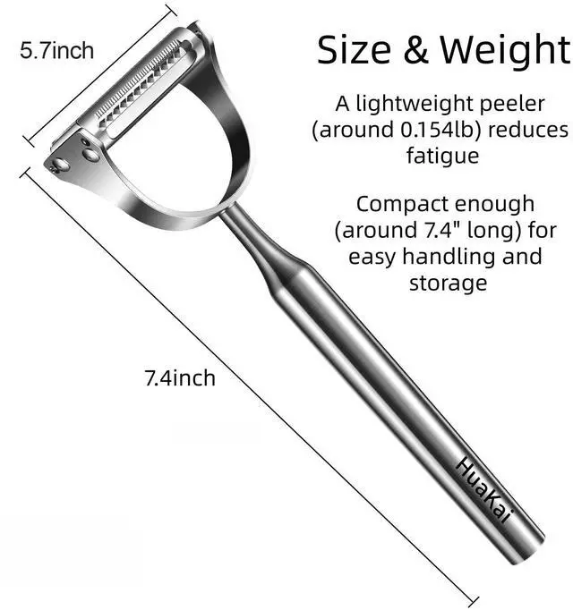 Alt view image 2 of 7 - 2 in1Julienne Vegetable Peeler,Stainless Steel Silver