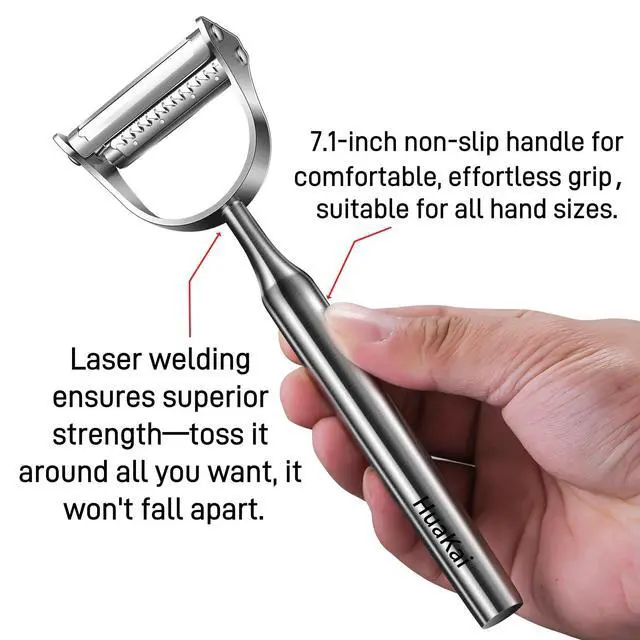 Alt view image 3 of 7 - 2 in1Julienne Vegetable Peeler,Stainless Steel Silver