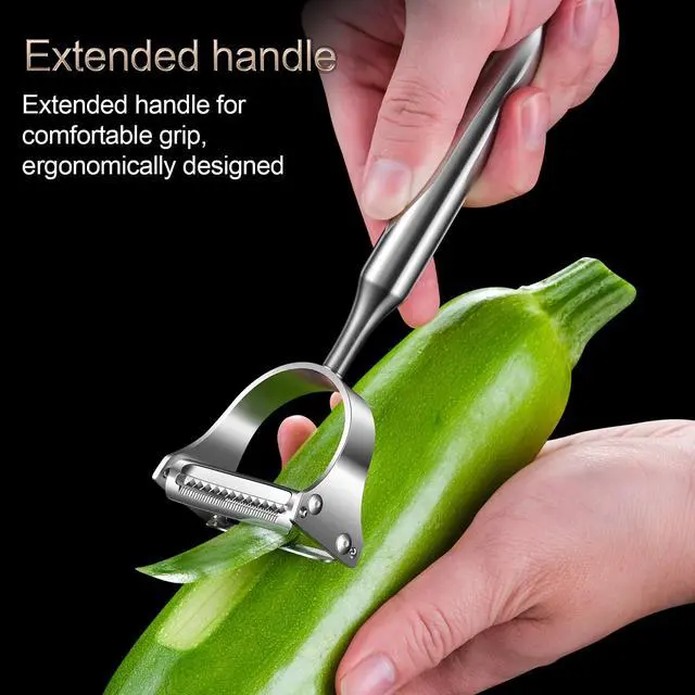 Alt view image 6 of 7 - 2 in1Julienne Vegetable Peeler,Stainless Steel Silver