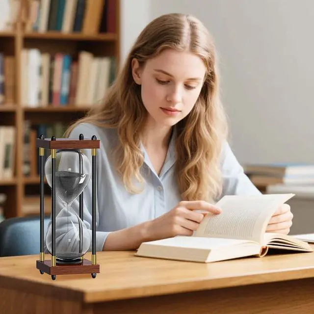 Alt view image 4 of 7 - Sand Timer 15 Minute, 15 Min Hourglass Sand Clock, 15 Minutes Wooden Retor Hour Glass, Sandglass, Reloj de Arena, Creative, Decoration, Office