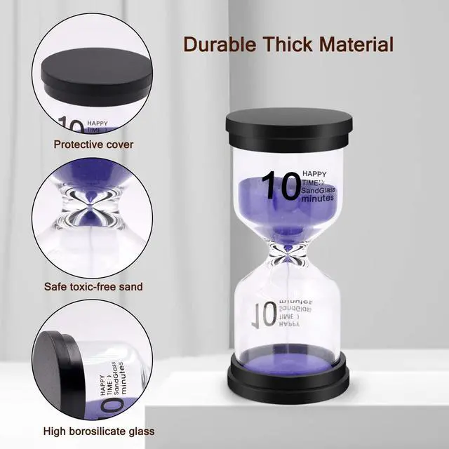 Alt view image 4 of 7 - Sand Timer, Sand Timers Colorful 1/3/5/10/15/30 Minutes Sandglass Timer with Protective Cover for Classroom Home Office Cooking (Pack of 6) Multicolor