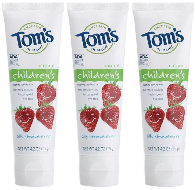 Main image of Anticavity Fluoride Children's Toothpaste, Kids Toothpaste, Natural Toothpaste, Silly Strawberry, 4.2 Ounce , 3 Count (Pack of 1)