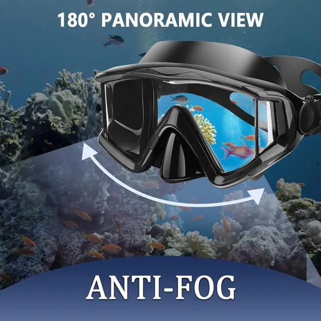 Alt view image 5 of 7 - Diving mask Anti-Fog Swimming Snorkel mask Suitable for Adults Scuba Dive Swim Snorkeling Goggles Masks