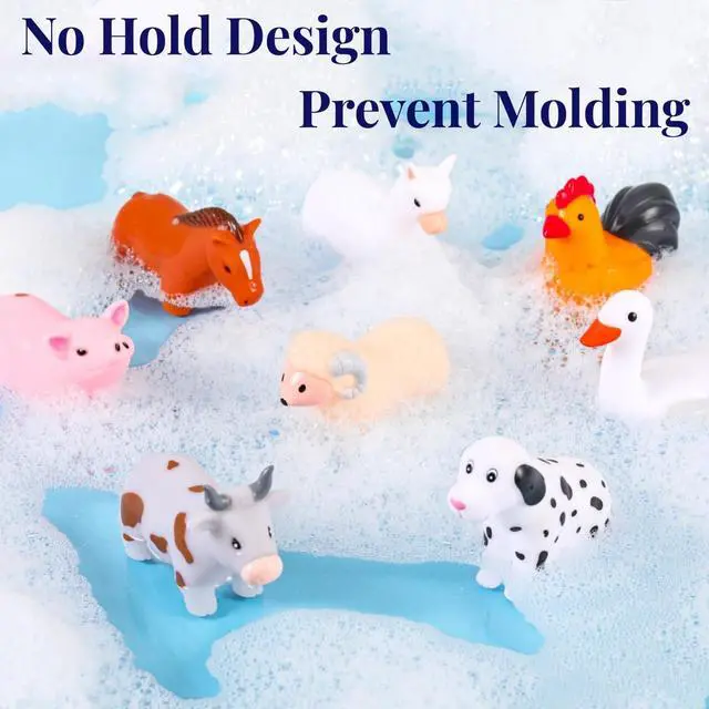 Alt view image 2 of 6 - Bath Toys No Hole, for Infants 6-12& Toddlers 1-3, No Hole Bathtub Toys (Animal , 8 Pcs with Mesh Bag)