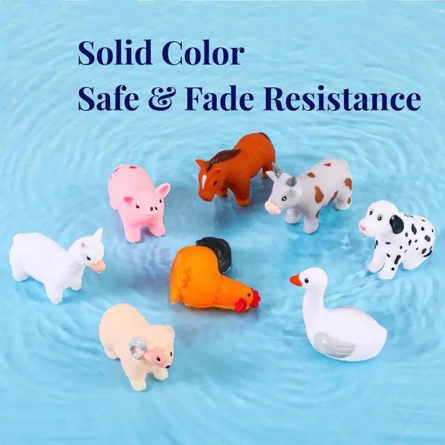 Alt view image 3 of 6 - Bath Toys No Hole, for Infants 6-12& Toddlers 1-3, No Hole Bathtub Toys (Animal , 8 Pcs with Mesh Bag)