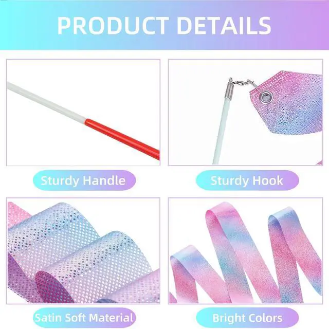 Alt view image 4 of 7 - 24pcs Dance Ribbon Wand Party Favors for Kids Princess Party Streamers Decorations Girls Princess Birthday Party Favors Carnival Gymnastics Goodie Bag Stuffers