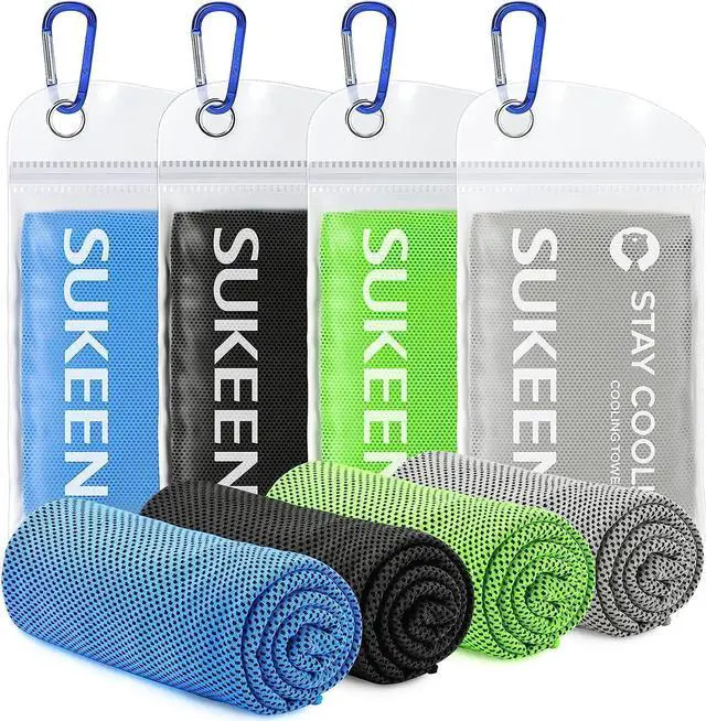 Main image of 4Pack Cooling Towel (40"x12") for Neck and Face, Soft & Breathable Chilly Sports Towel, Quick-Drying Sweat Absorbing Cooling Neck Wraps Cooling for Yoga, Sport, Running, Workout