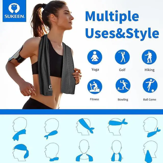 Alt view image 4 of 7 - 4Pack Cooling Towel (40"x12") for Neck and Face, Soft & Breathable Chilly Sports Towel, Quick-Drying Sweat Absorbing Cooling Neck Wraps Cooling for Yoga, Sport, Running, Workout