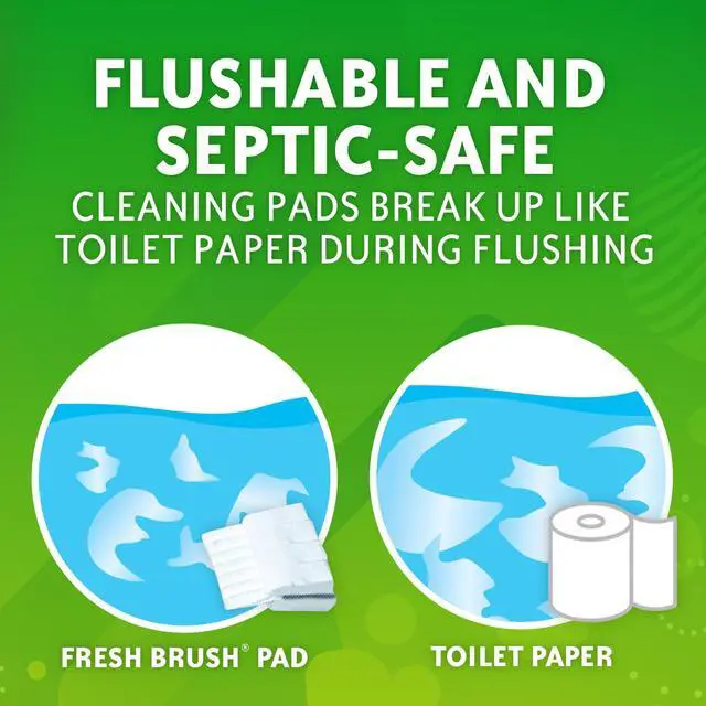 Alt view image 7 of 7 - Flushable Toilet Bowl Wand Cleaner Refills, Fresh Brush Cleaner Toilet Refill Pads, Removes Limescale & Odors, Citrus Scent, 20 Count (Pack of 2)