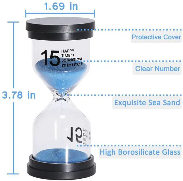 Alt view image 2 of 5 - Sand Timer 6 Colors Hourglass 1/3/5/10/15/30 Minutes Sandglass Timer Sand Clock for Kids Games Classroom Kitchen Home Office Decoration (Pack of 6)
