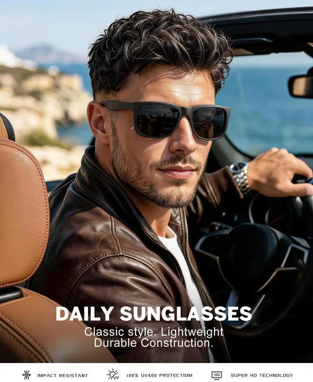 Alt view image 6 of 7 - Sunglasses-Men Polarized-Sunglasses for Men: Classic Sun Glasses for Driving Fishing Golf with UV400 Protection