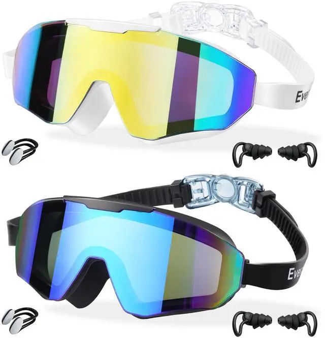 Main image of 2 Pack Kids Swim Goggles Frame Less Design Anti-fog UV Protection Clear Wide Vision No Leak, Water Pool Swimming Goggles for kids 6-14 8-14 8-12 Youth Children Boys Girls