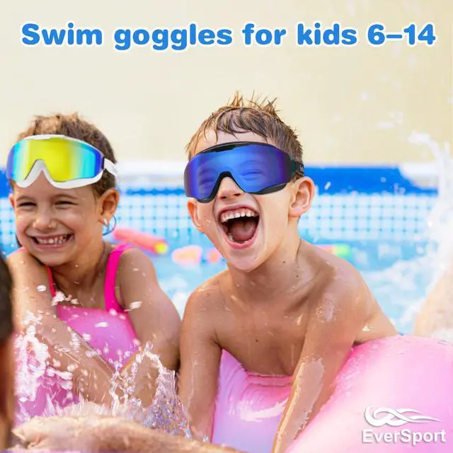 Alt view image 7 of 7 - 2 Pack Kids Swim Goggles Frame Less Design Anti-fog UV Protection Clear Wide Vision No Leak, Water Pool Swimming Goggles for kids 6-14 8-14 8-12 Youth Children Boys Girls