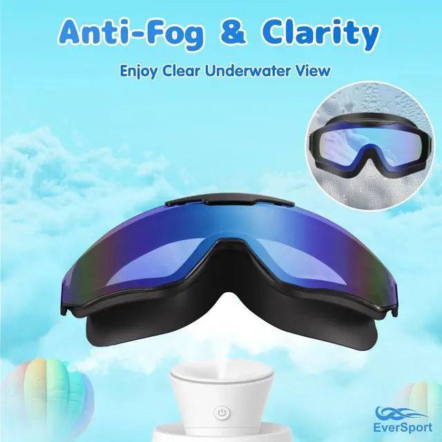 Alt view image 4 of 7 - 2 Pack Kids Swim Goggles Frame Less Design Anti-fog UV Protection Clear Wide Vision No Leak, Water Pool Swimming Goggles for kids 6-14 8-14 8-12 Youth Children Boys Girls