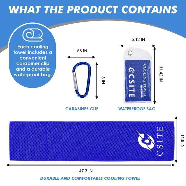 Alt view image 5 of 7 - 4 Pack Cooling Towels (47"x12") for Neck and Face, Ice Towel for Hot Weather, Soft Breathable Chilly Gym Towels, Microfiber Towel for Work Out, Yoga, Running, Camping & More Activities