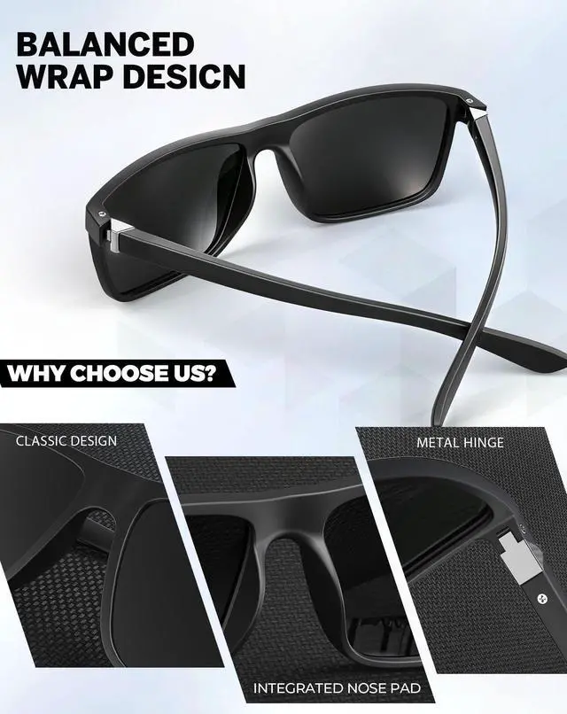 Alt view image 5 of 7 - Polarized Sunglasses for Men and Women, Mens Sunglasses Polarized with UV Protection for Driving Fishing Golf (3 Packs)