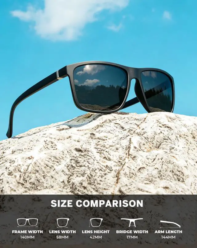 Alt view image 6 of 7 - Polarized Sunglasses for Men and Women, Mens Sunglasses Polarized with UV Protection for Driving Fishing Golf (3 Packs)