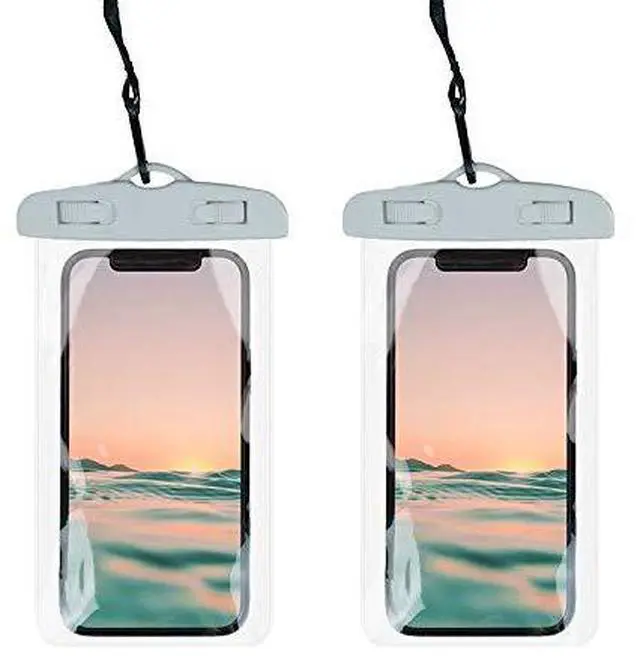 Alt view image 2 of 6 - Inflatable Floating Drink Holder with 2 Waterproof Phone Pouch for Hot Tub, Pool Party and Beach