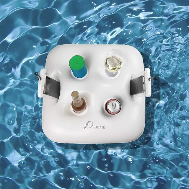 Alt view image 3 of 6 - Inflatable Floating Drink Holder with 2 Waterproof Phone Pouch for Hot Tub, Pool Party and Beach