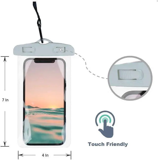 Alt view image 6 of 6 - Inflatable Floating Drink Holder with 2 Waterproof Phone Pouch for Hot Tub, Pool Party and Beach