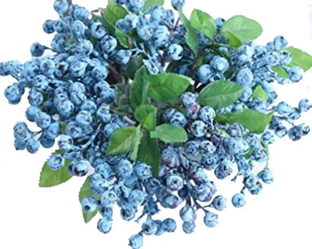 Alt view image 2 of 4 - Fake Artificial Flowers California Berries Branches Picks Blueberry Fruit for Christmas Home Hotel Decorations (Blue 10 Pack)