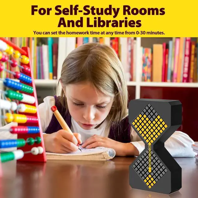 Alt view image 6 of 7 - Digital Hourglass Timer for Kids, YEARBEIHAO 1-30 Minutes Sand Time Can Set Any Minute, A Sensory Toy for Relaxation, DIY Electronic Timer for Kitchen, Room Home Decor (Black)