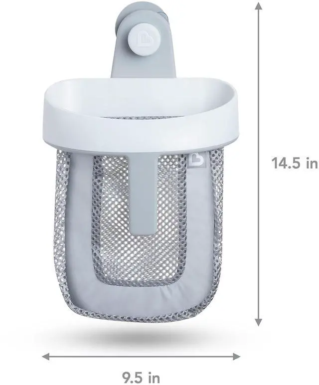 Alt view image 4 of 7 - Super Scoop Hanging Bath Toy Storage with Quick Drying Mesh, Grey